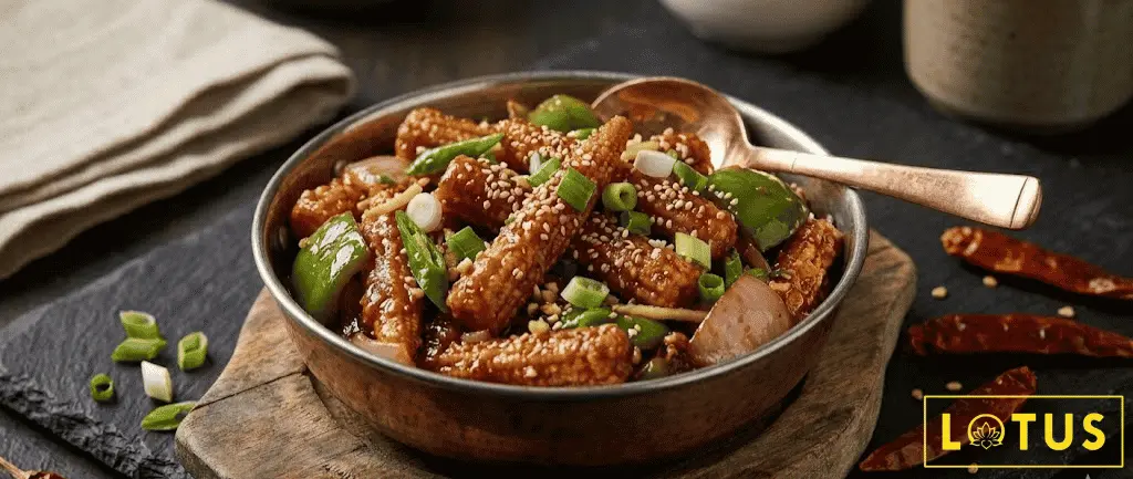 Chilly Babycorn Starter — Lotus Restaurant Patna